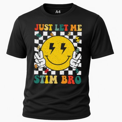 Just Let Me Stim Bro Groovy Autism Awareness Autism Boy Cooling Performance Crew T-Shirt