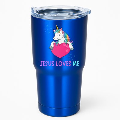 Jesus Loves Me Christian Bible Girls Rainbow Unicorn Tumbler