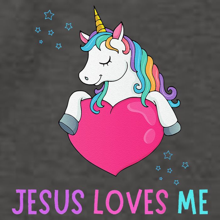 Jesus Loves Me Christian Bible Girls Rainbow Unicorn Vector Backpack