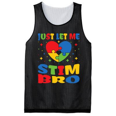 Just Let Me Stim Bro Funny Autism Awareness Month Mesh Reversible Basketball Jersey Tank