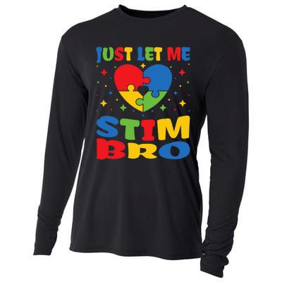 Just Let Me Stim Bro Funny Autism Awareness Month Cooling Performance Long Sleeve Crew