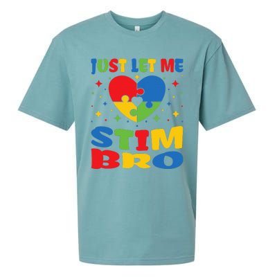 Just Let Me Stim Bro Funny Autism Awareness Month Sueded Cloud Jersey T-Shirt