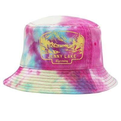 Jenny Lake Mountains Wyoming Hiking Outdoors Vintage Tie-Dyed Bucket Hat