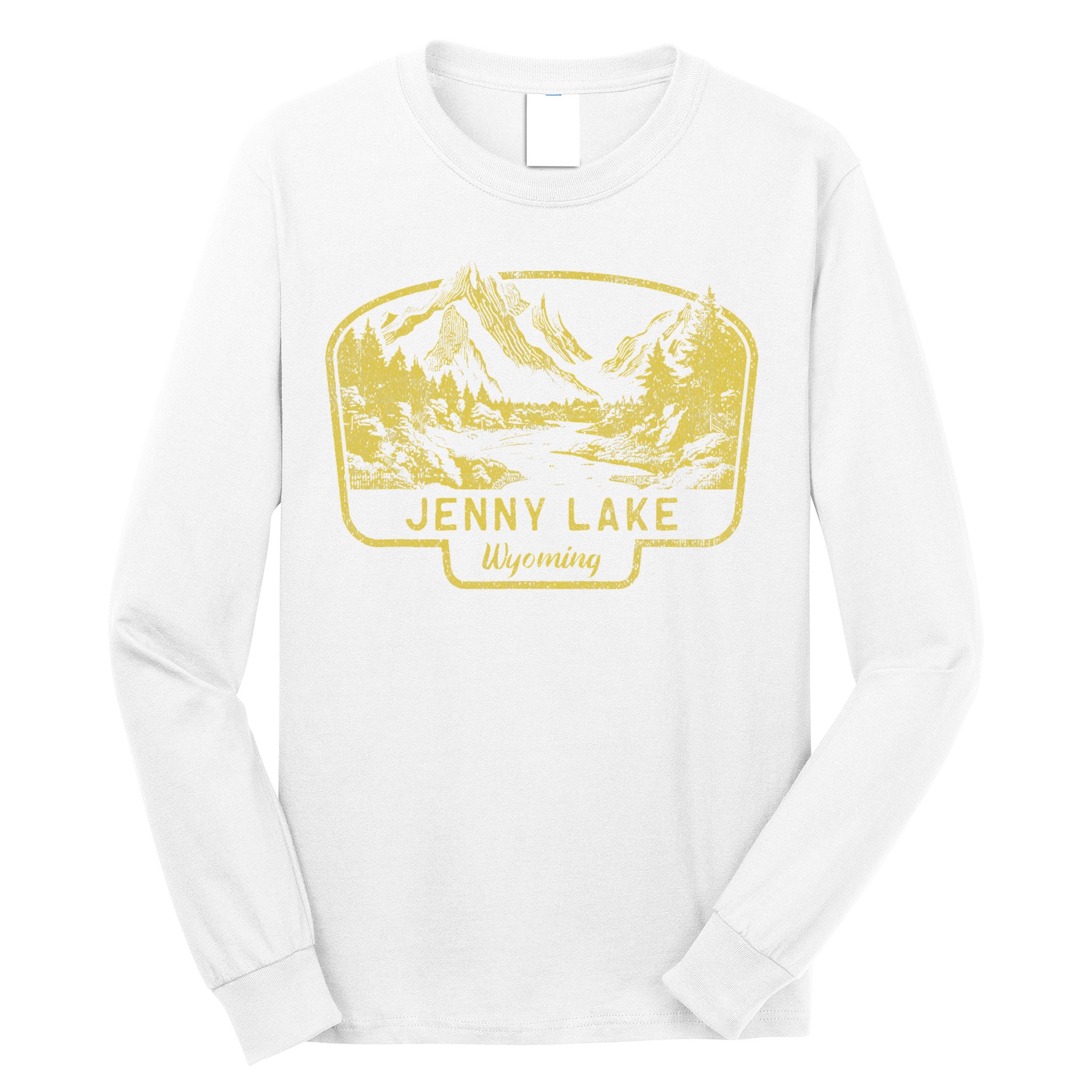 Jenny Lake Mountains Wyoming Hiking Outdoors Vintage Long Sleeve Shirt