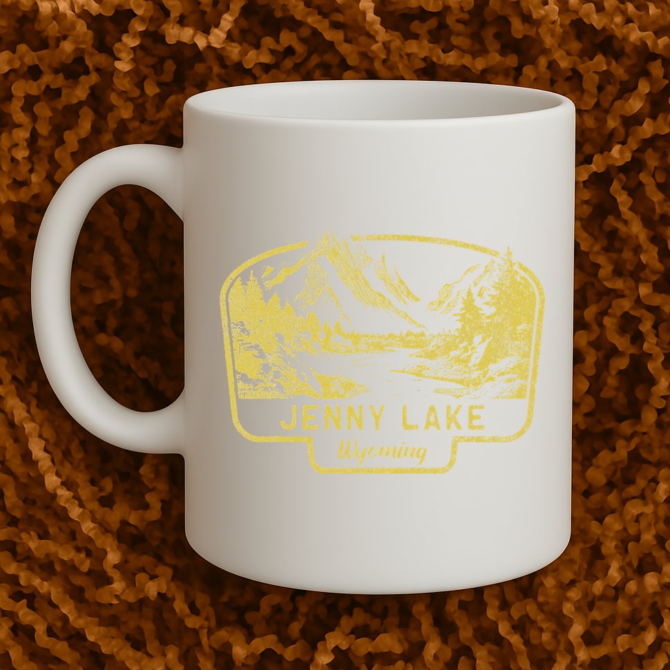 Jenny Lake Mountains Wyoming Hiking Outdoors Vintage Mug