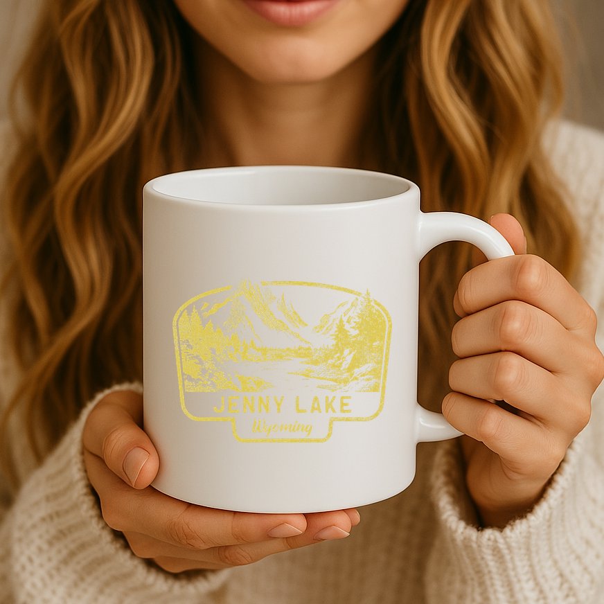 Jenny Lake Mountains Wyoming Hiking Outdoors Vintage Mug
