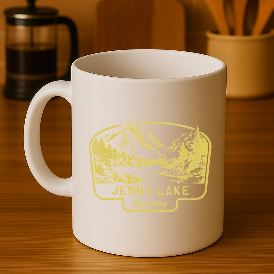 Jenny Lake Mountains Wyoming Hiking Outdoors Vintage Mug