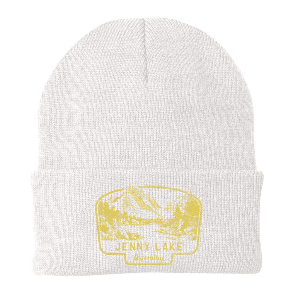 Jenny Lake Mountains Wyoming Hiking Outdoors Vintage Beanie