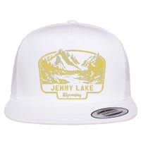 Jenny Lake Mountains Wyoming Hiking Outdoors Vintage Flat Bill Trucker Hat