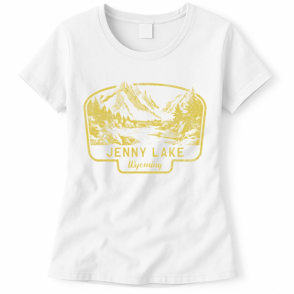 Jenny Lake Mountains Wyoming Hiking Outdoors Vintage Womens T-Shirt