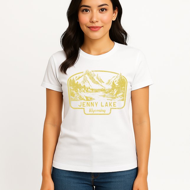 Jenny Lake Mountains Wyoming Hiking Outdoors Vintage Womens T-Shirt