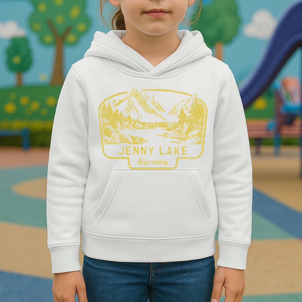 Jenny Lake Mountains Wyoming Hiking Outdoors Vintage Kids Hoodie
