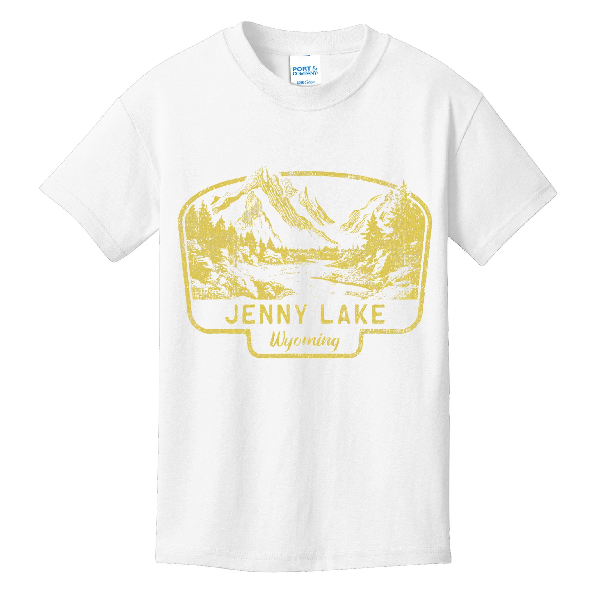 Jenny Lake Mountains Wyoming Hiking Outdoors Vintage Kids T-Shirt