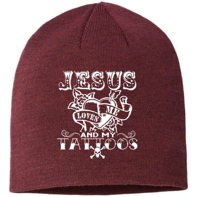 Jesus Loves Me & My Tattoos Sustainable Beanie