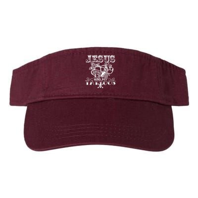 Jesus Loves Me & My Tattoos Valucap Bio-Washed Visor