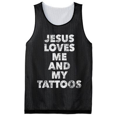 Jesus Loves Me And My Tattoos Christian Tattooed Believer Mesh Reversible Basketball Jersey Tank