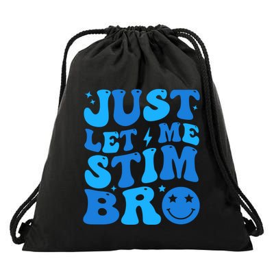 Just Let Me Stim Bro Smile Face Retro Drawstring Bag