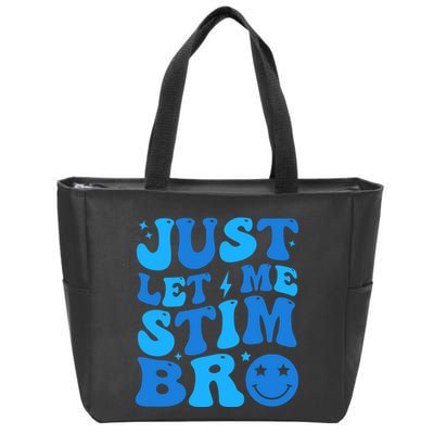 Just Let Me Stim Bro Smile Face Retro Zip Tote Bag