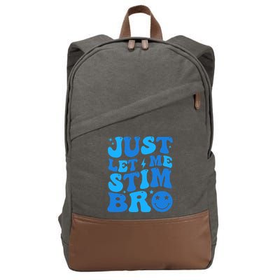 Just Let Me Stim Bro Smile Face Retro Cotton Canvas Backpack