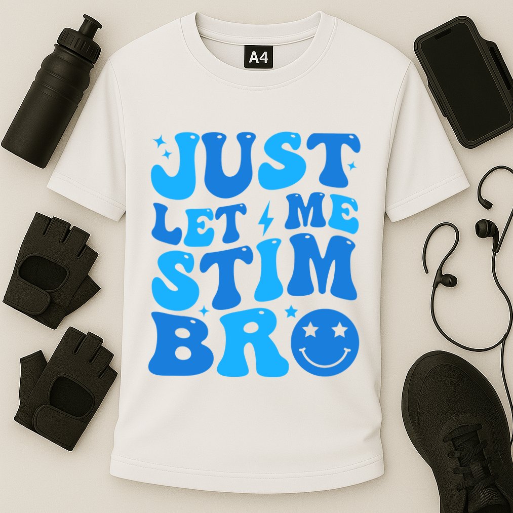 Just Let Me Stim Bro Smile Face Retro Performance Shirt