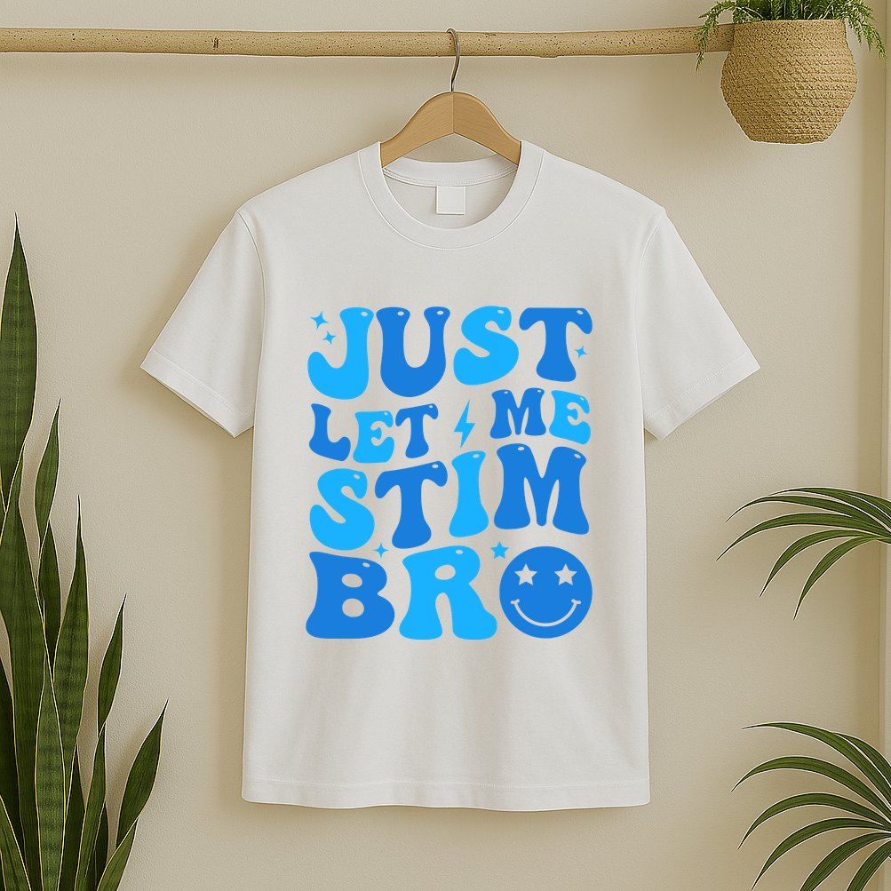Just Let Me Stim Bro Smile Face Retro T-Shirt