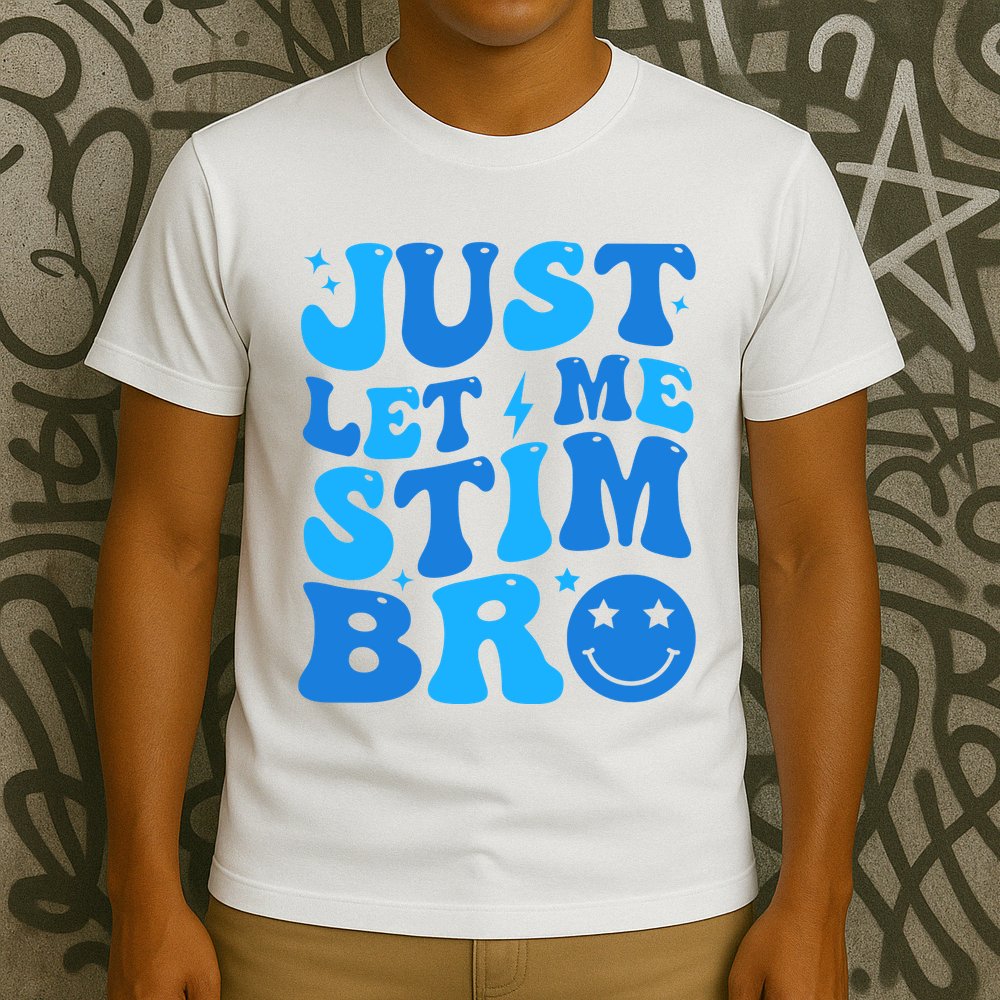 Just Let Me Stim Bro Smile Face Retro T-Shirt
