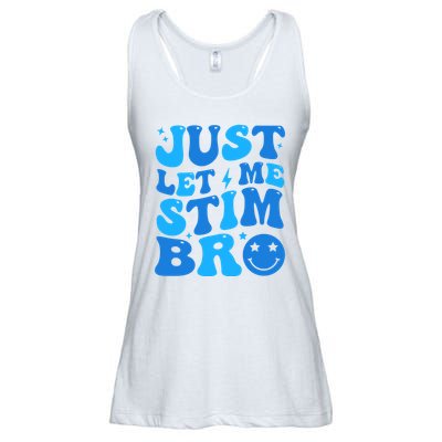 Just Let Me Stim Bro Smile Face Retro Ladies Essential Flowy Tank