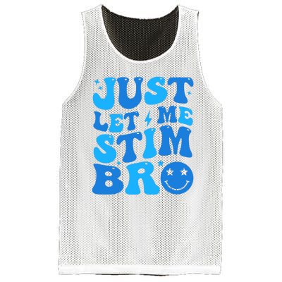 Just Let Me Stim Bro Smile Face Retro Mesh Reversible Basketball Jersey Tank