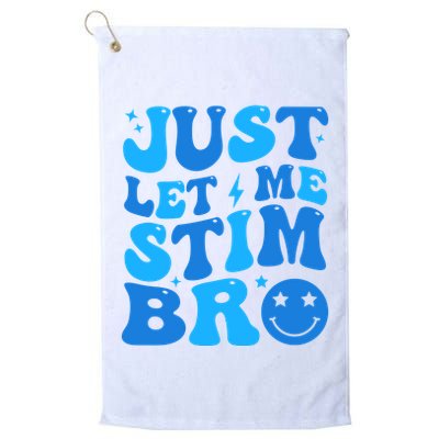 Just Let Me Stim Bro Smile Face Retro Golf Towel