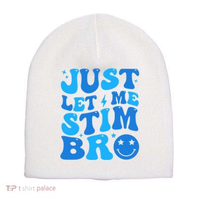 Just Let Me Stim Bro Smile Face Retro Short Acrylic Beanie