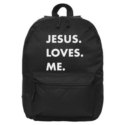 Jesus Loves Me Christian Believe God Love Faith 16 in Basic Backpack