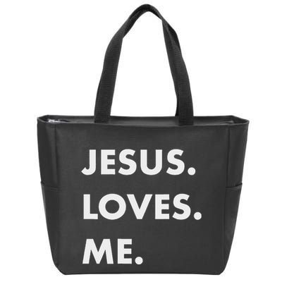 Jesus Loves Me Christian Believe God Love Faith Zip Tote Bag