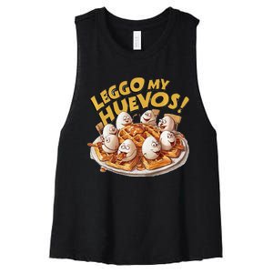 Jokes Leggo My Huevos! Women's Racerback Cropped Tank