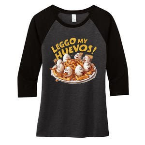 Jokes Leggo My Huevos! Women's Tri-Blend 3/4-Sleeve Raglan Shirt