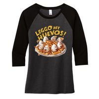 Jokes Leggo My Huevos! Women's Tri-Blend 3/4-Sleeve Raglan Shirt