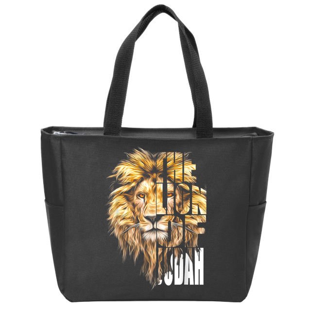Jesus Lion Of Judah Christian Gift For Men Women Zip Tote Bag