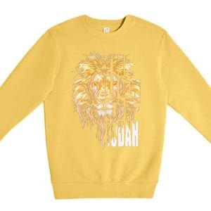 Jesus Lion Of Judah Premium Crewneck Sweatshirt