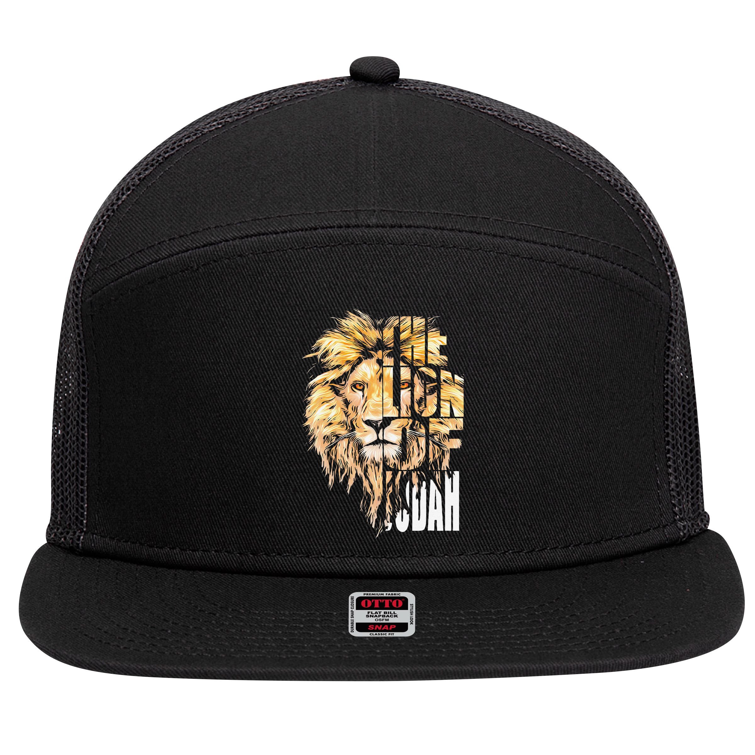 Jesus Lion Of Judah 7 Panel Mesh Trucker Snapback Hat