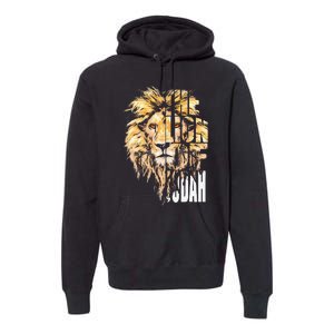 Jesus Lion Of Judah Premium Hoodie