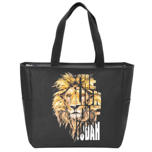 Jesus Lion Of Judah Zip Tote Bag