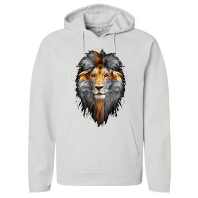 Jesus Lion Of Judah Performance Fleece Hoodie