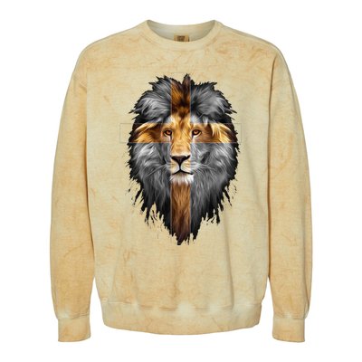 Jesus Lion Of Judah Colorblast Crewneck Sweatshirt