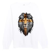 Jesus Lion Of Judah Premium Crewneck Sweatshirt