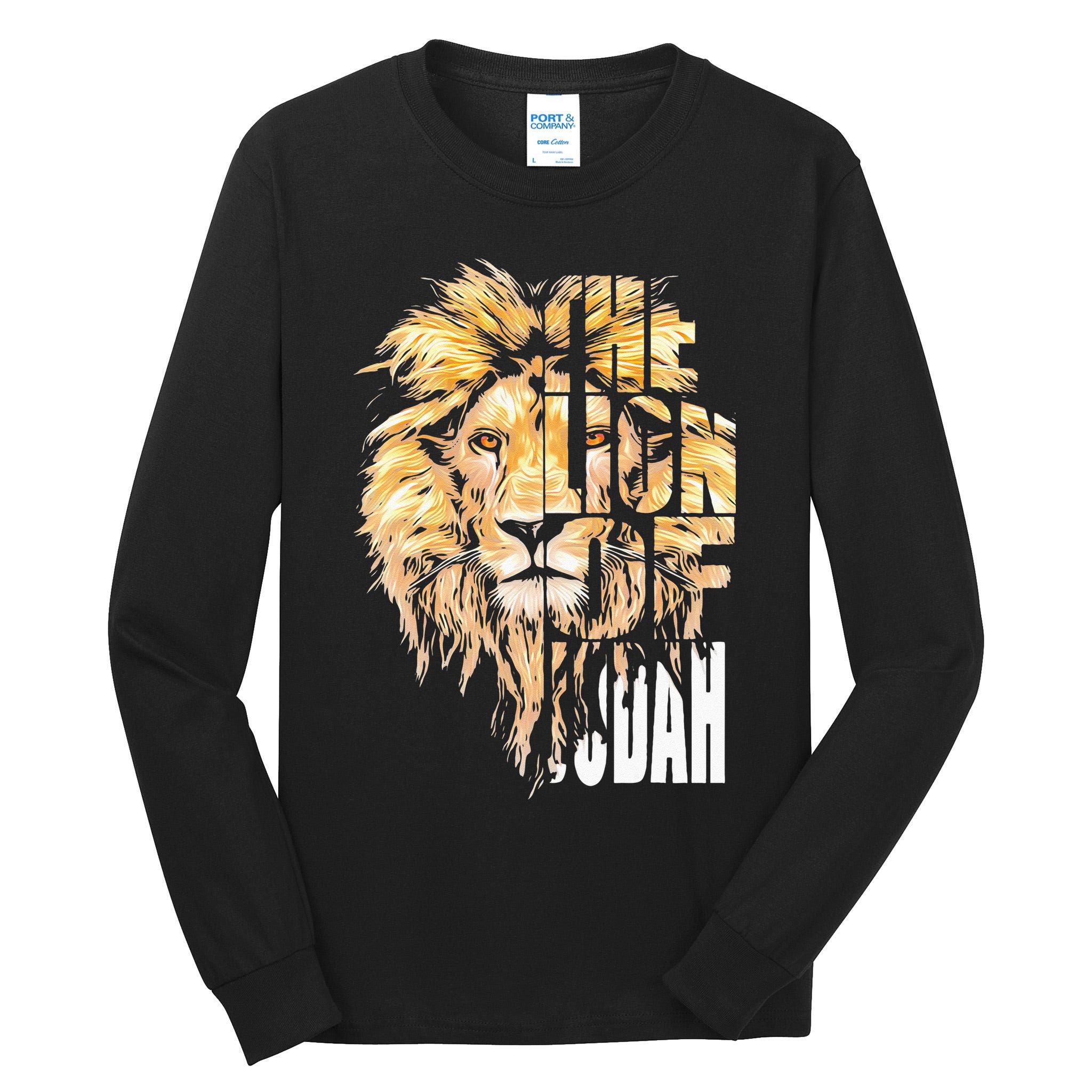 Jesus Lion Of Judah Christian Gift For Men Women Tall Long Sleeve T-Shirt