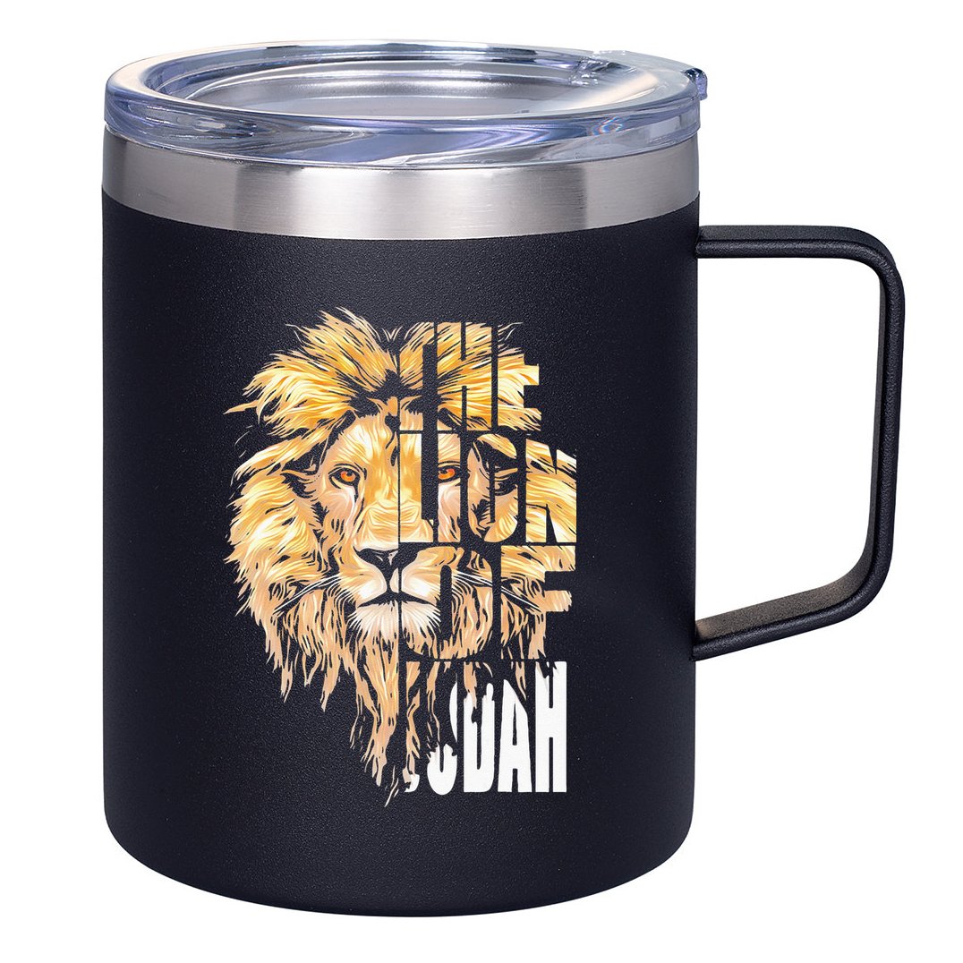 Jesus Lion Of Judah Christian Gift For Men Women 12oz Stainless Steel Coffee Mug