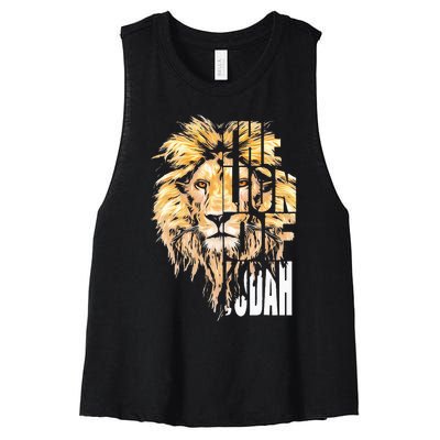 Jesus Lion Of Judah Christian Gift For Men Women Women's Racerback Cropped Tank