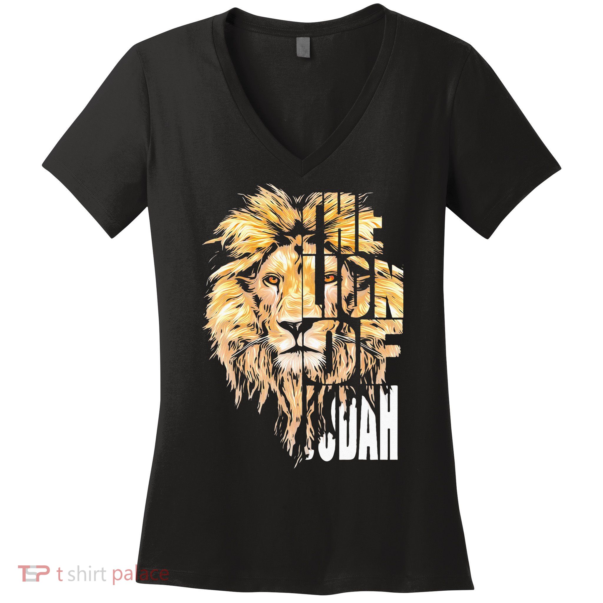 Jesus Lion Of Judah Christian Gift For Men Women Women's V-Neck T-Shirt