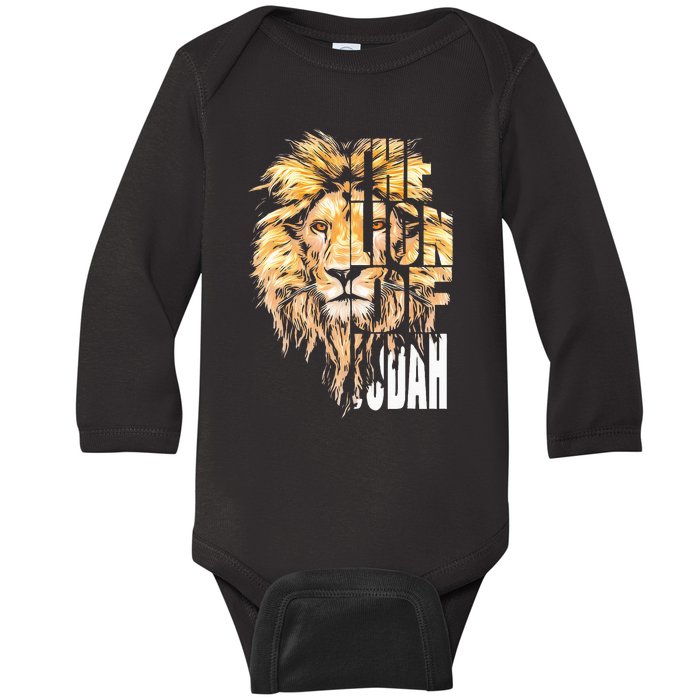 Jesus Lion Of Judah Christian Gift Baby Long Sleeve Bodysuit