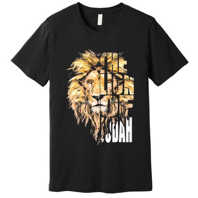 Jesus Lion Of Judah Christian Gift Premium T-Shirt