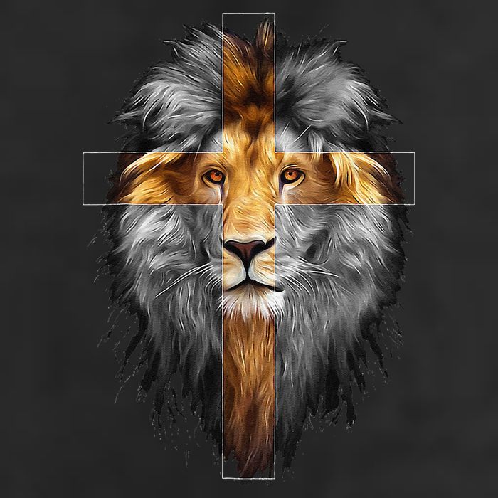 Jesus Lion Of Judah Jesus Cross Faith Christian 7 Panel Mesh Trucker Snapback Hat